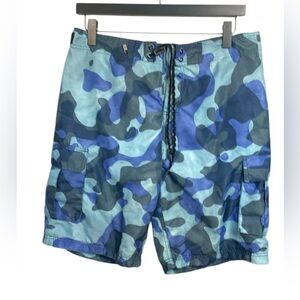 Ocean Earth NWOT Mens Lined Board Shorts, Camo, 2 Velcro Pockets, 1 Key Pocket